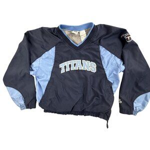 Tennessee Titans Jacket Boys Medium Youth Blue NFL Football Pullover Windbreaker